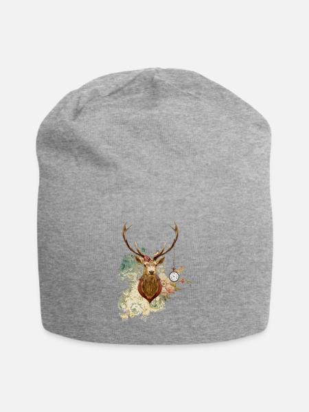 Hirschaftszeiten - Jersey-Beanie - Grau meliert