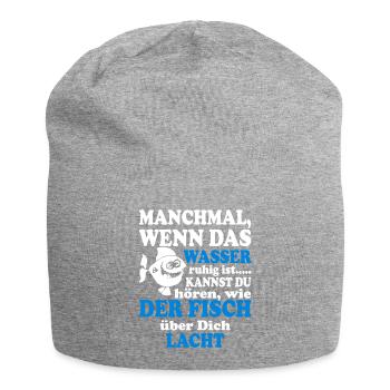 Angeln Fisch lacht - Jersey-Beanie - Grau meliert - Vorne