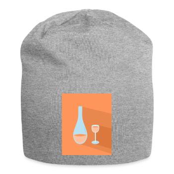 Flasche und Glas - Jersey-Beanie - Grau meliert - Vorne