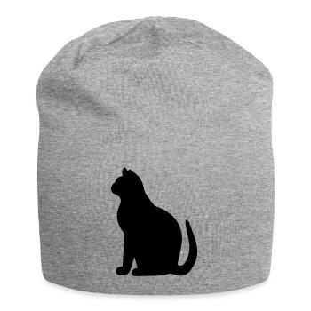 schwarze Katze - Bonnet en jersey - gris chiné - Devant