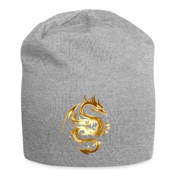 Golden Chinese Dragon Gift Idea - Jersey Beanie - heather grey - Front