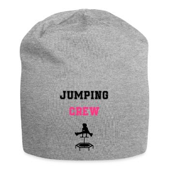 jumping trampoline girl jumping jump gift - Jersey Beanie - heather grey - Front