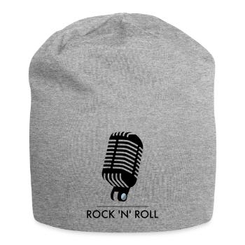 Old School Mic - Rock 'n 'Roll - Jersey-Beanie - Grau meliert - Vorne