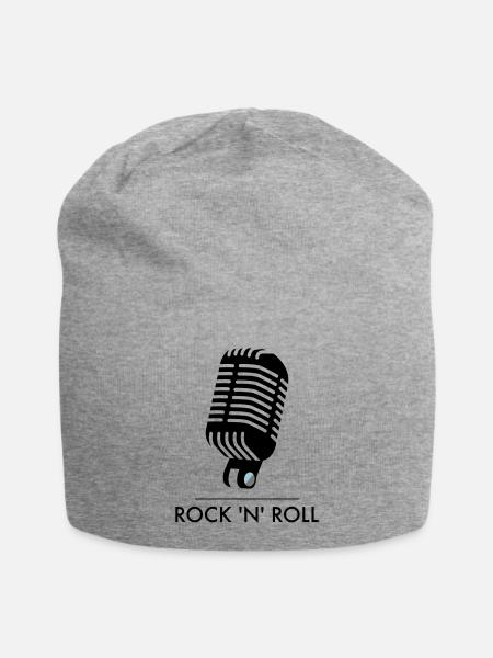 Old School Mic - Rock 'n 'Roll - Jersey-Beanie - Grau meliert