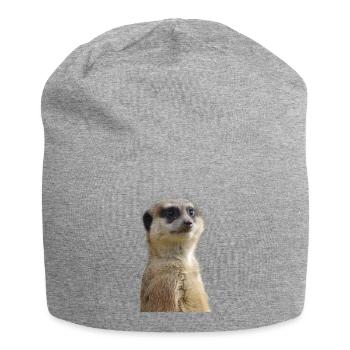 Erdmännchen Foto - Jersey-Beanie - Grau meliert - Vorne