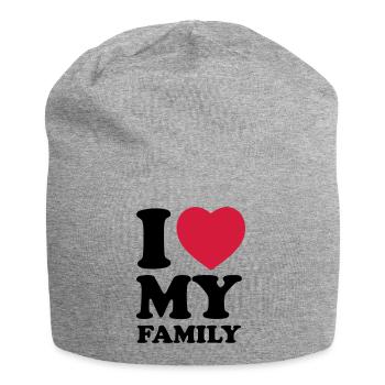 I love my family - Jersey-Beanie - Grau meliert - Vorne