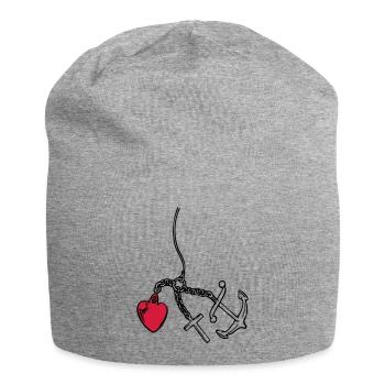 glaube liebe hoffnung herz - Jersey-Beanie - Grau meliert - Vorne