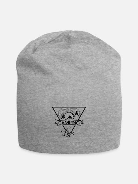 Camping is love Outdoor Shirt Design - Jersey-Beanie - Grau meliert