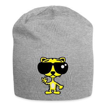 Cooler Lustiger Tiger - Jersey-Beanie - Grau meliert - Vorne