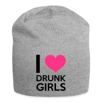 I Love Drunk Girls - Jersey Beanie - heather grey - Front