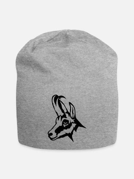 Gämsen wildes Tier 1102 - Jersey-Beanie - Grau meliert
