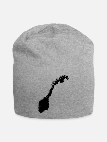 Norwegen - Jersey-Beanie - Grau meliert