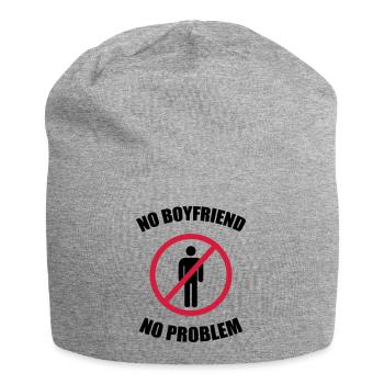 no_boyfriend_no_problem - Bonnet en jersey - gris chiné - Devant