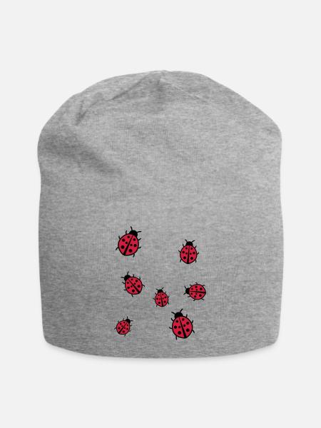 Kleiner Marienkäfer - Jersey-Beanie - Grau meliert