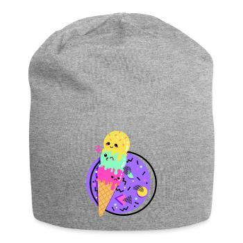 Kawaii Style Retro 80s Ice Horn - Jersey Beanie - heather grey - Front