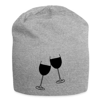 wein glas design - Jersey-Beanie - Grau meliert - Vorne