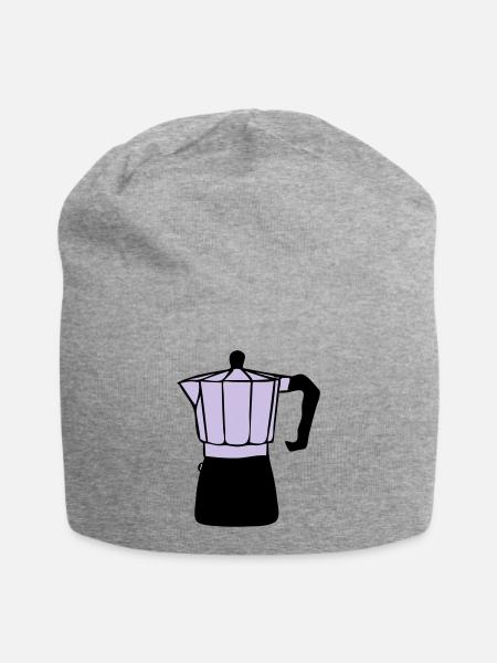 Kaffee - Jersey-Beanie - Grau meliert