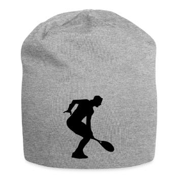 tennis spieler silhouette - Jersey-Beanie - Grau meliert - Vorne