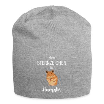 Sternzeichen Hamster - lustiges Hamster Geschenk - Jersey-Beanie - Grau meliert - Vorne