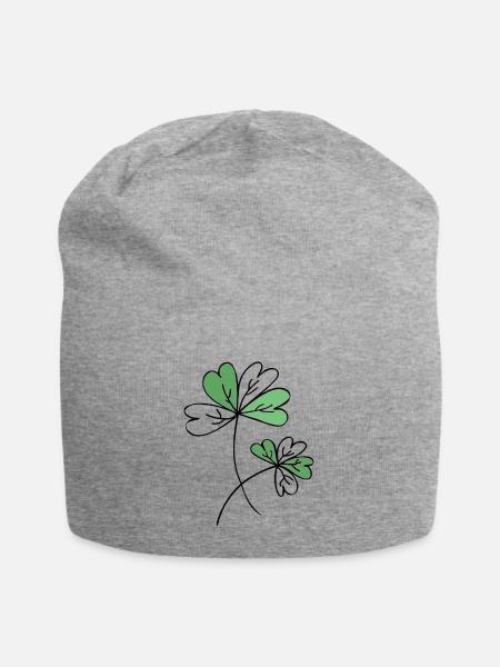 Klee / Glück / Sprüche / Trend / cool - Jersey-Beanie - Grau meliert