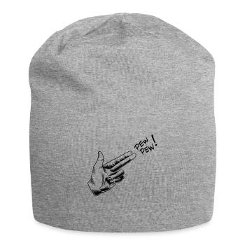 Hand Pew Funny Gun Line Art Halloween Draw - Bonnet en jersey - gris chiné - Devant