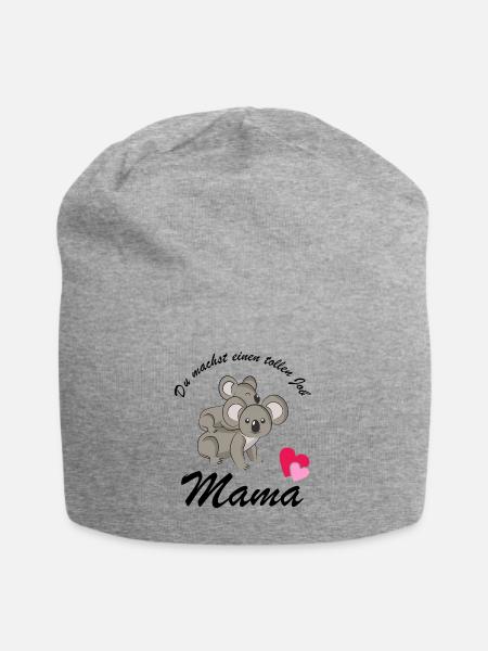 Du machst einen tollen Job Mama - Jersey-Beanie - Grau meliert
