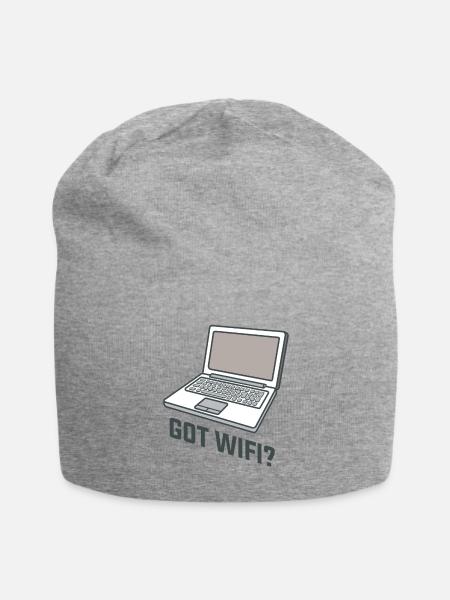 Got WIFI Laptop - Jersey-Beanie - Grau meliert