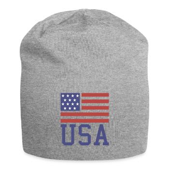 Drapeau américain - Bonnet en jersey - gris chiné - Devant
