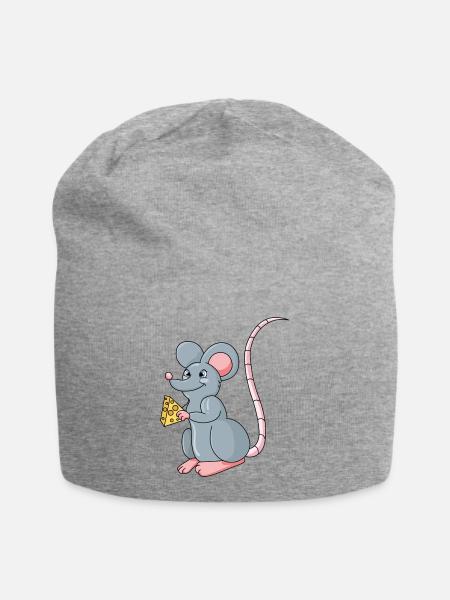 Maus - Jersey-Beanie - Grau meliert