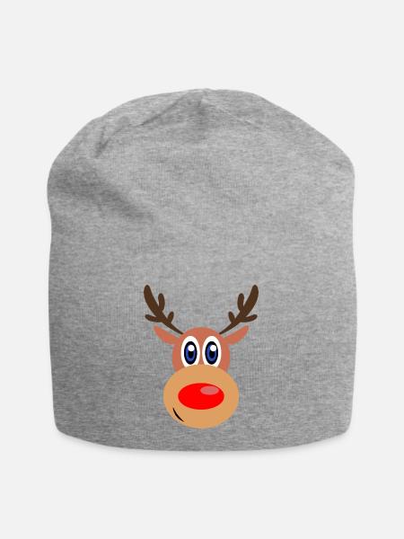 Rudolph Weihnachten Rentier Gesicht - Jersey-Beanie - Grau meliert