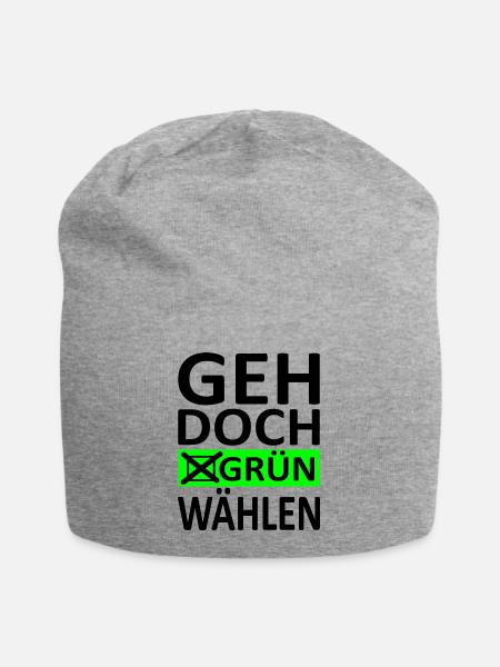 Geh doch Grün Wählen - Politik Satire-Version 1 - Jersey-Beanie - Grau meliert
