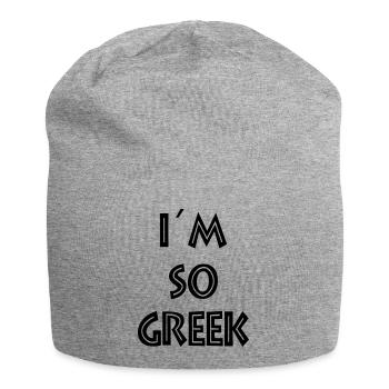 i'm so greek - Jersey Beanie - heather grey - Front