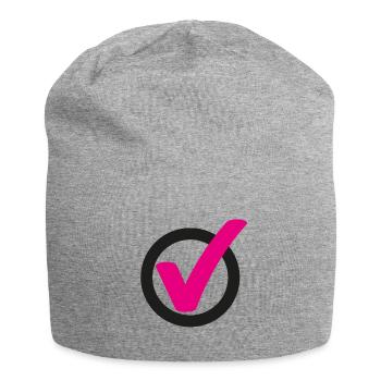 Tick Check mark sign - Jersey Beanie - heather grey - Front
