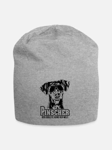 Deutscher PINSCHER coolster Hund Hundespruch Hunde - Jersey-Beanie - Grau meliert