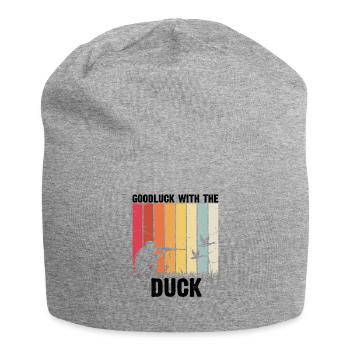 Chasse au canard Chasse au canard Chasseur de canard Chasseur de canard Conception - Bonnet en jersey - gris chiné - Devant