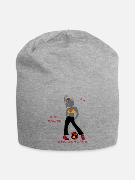 Girlpower, Fußball - Jersey-Beanie - Grau meliert
