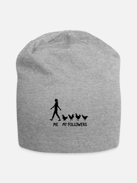 Ich Meine Follower Hühner Chicken Züchter Eier - Jersey-Beanie - Grau meliert