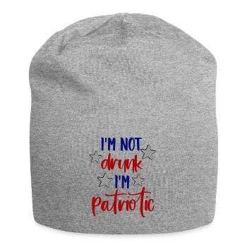 Im Not Drunk I m Patriotic 4th of July - Jersey Beanie - heather grey - Front