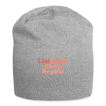 Liste Verkaufen Schlaf Wiederholen Sie lustiges Geschenk für Immobilien - Jersey-Beanie - Grau meliert - Vorne