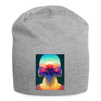 Flower Punk Roboter - Jersey-Beanie - Grau meliert - Vorne