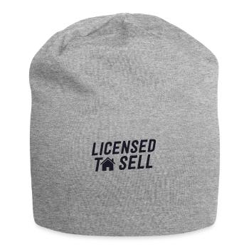 Lizenziert, um lustige Immobilienmakler-Geschenke zu verkaufen - Jersey-Beanie - Grau meliert - Vorne