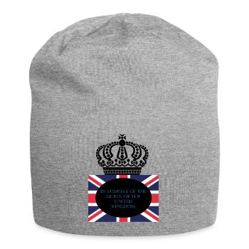 En mémoire de la reine du Royaume-Uni. - Bonnet en jersey - gris chiné - Devant