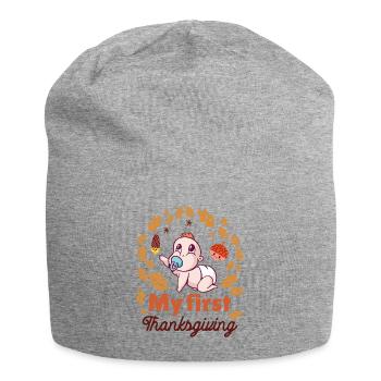 Mon premier Thanksgiving - Bonnet en jersey - gris chiné - Devant