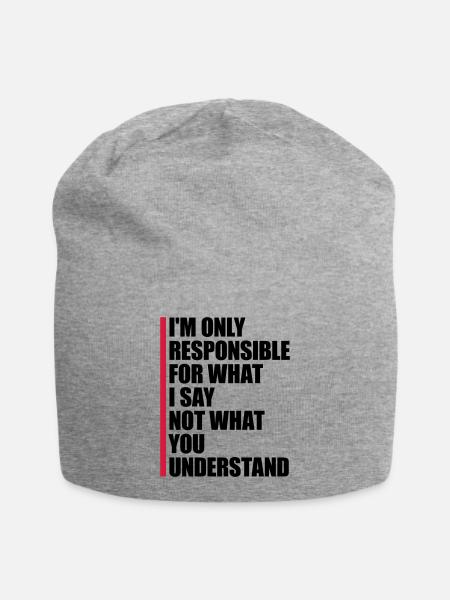 what I say Zitat - Jersey-Beanie - Grau meliert