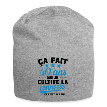 40 ans que je cultive la connerie anniversaire - Bonnet en jersey - gris chiné - Devant