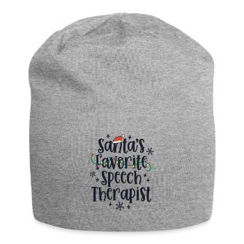 Cute Christmas Speech Therapist Language Therapy - Jersey Beanie - heather grey - Front