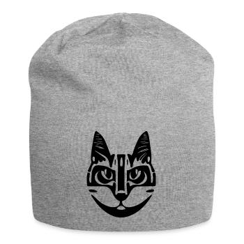 Illustration eines Katzenporträts, Vektor - Jersey-Beanie - Grau meliert - Vorne
