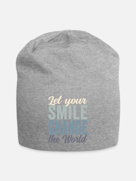 Let your smile change the world block farbig - Jersey-Beanie - Grau meliert