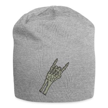 Rock and Roll Bone Hand - Jersey Beanie - heather grey - Front