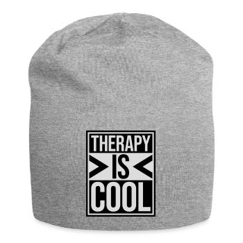 therapy is cool Quote - Jersey Beanie - heather grey - Front